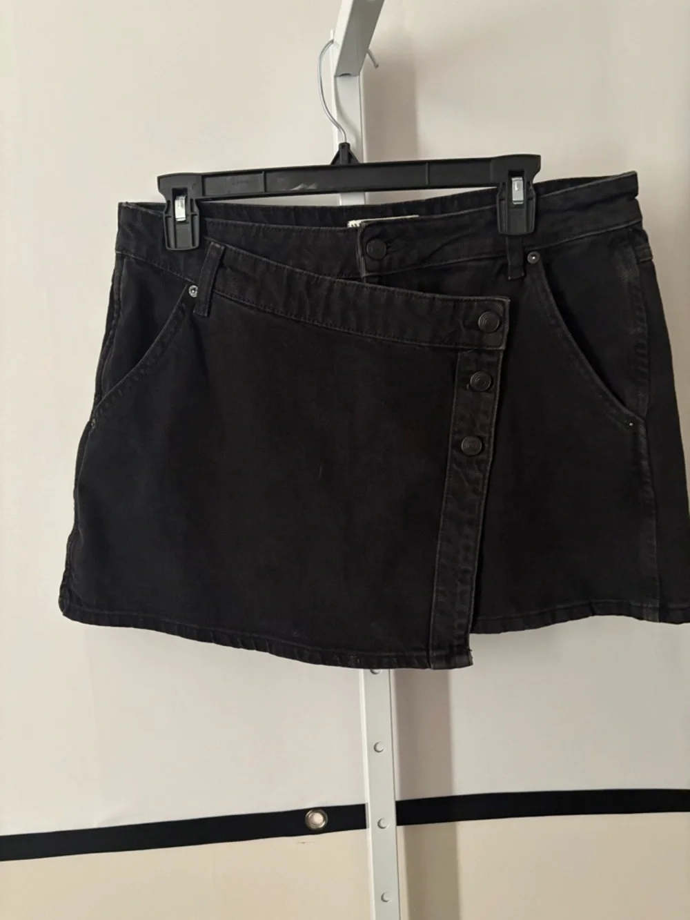 We The Free Black Denim Skort Waistband Detail - Picture 3 of 5